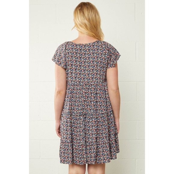 Entro Micro Floral Tiered Dress - Picture 4 of 6